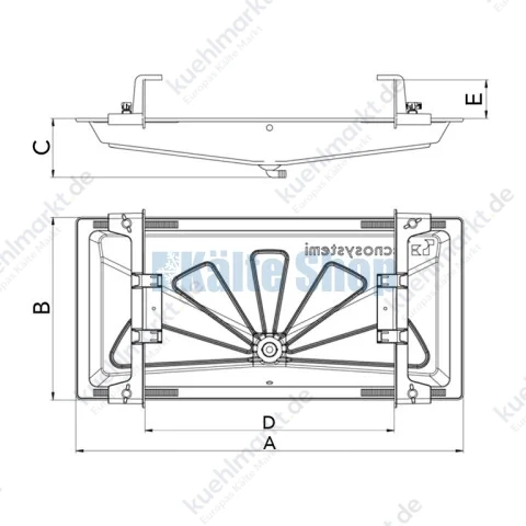 Kondensatwanne beheizt 3m m. Haltebügeln BLUE RIVER 1050x400mm RAL7016 Tecnosystemi