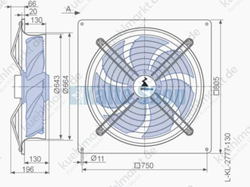 Axialventilator FN063-ZIQ.DG.A7P2 Ziehl Abegg