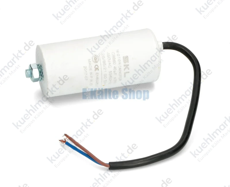 Kondensator m. Kabel 40µF 450V