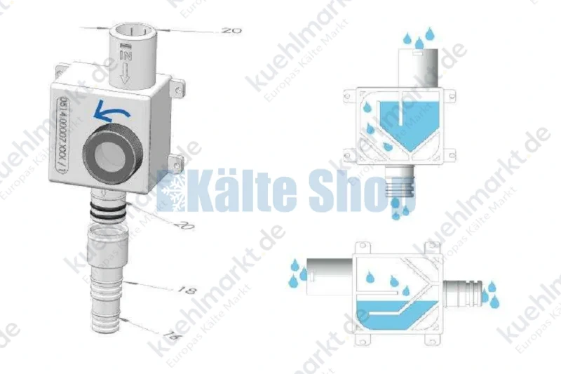 Siphon 135x60x35mm o. Gehäuse Alixo