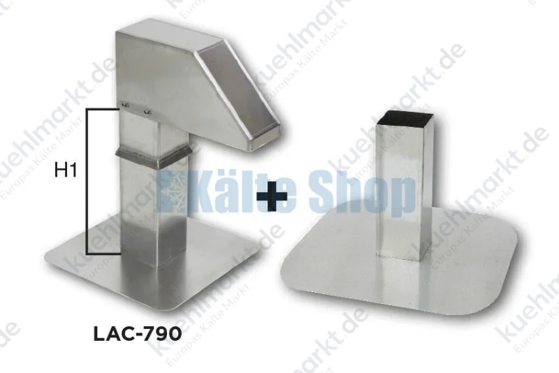 Aluminium Dachdurchführung m. höhenverstellbaren Unterbau 125x125mm H=400mm