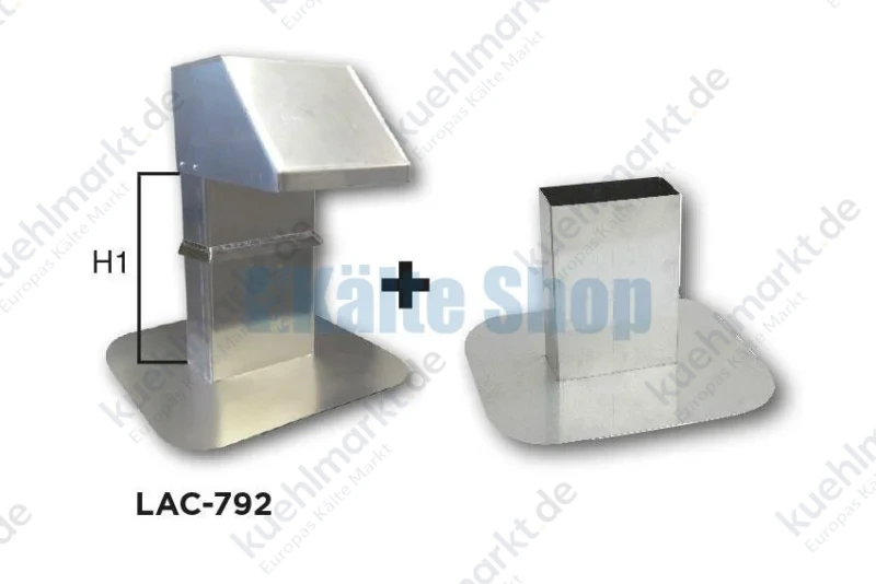 Aluminium Dachdurchführung m. höhenverstellbaren Unterbau 125x250mm H=600mm