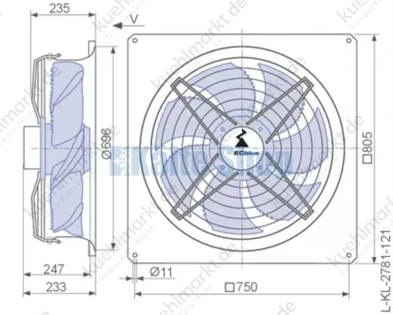 Axialventilator FN063-ZIQ.GL.V7P3 Ziehl Abegg