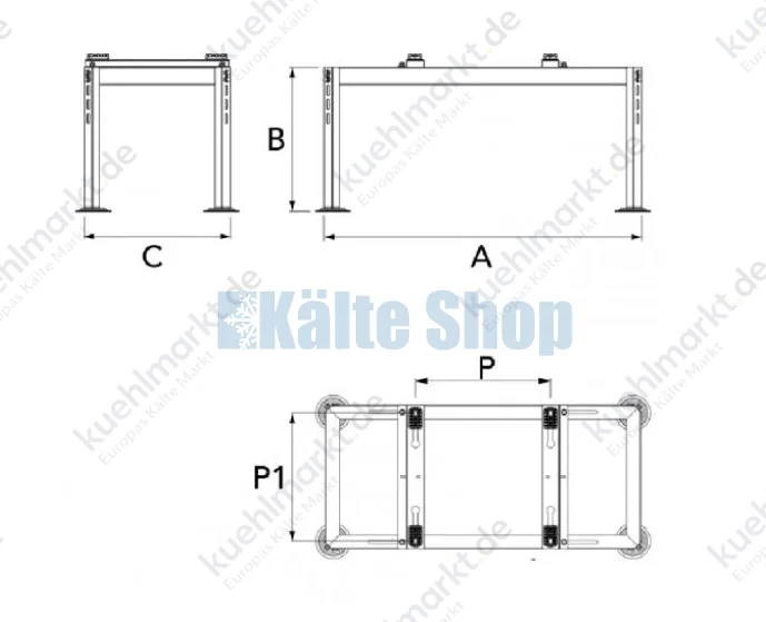 Bodenkonsole EMPIRE EVO L 1300XP600 RAL7016 Tecnosystemi