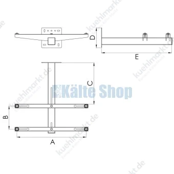 Wandkonsole f. wärmegedämmte Fassade TSCT 90kg 410x690mm Tecnosystemi