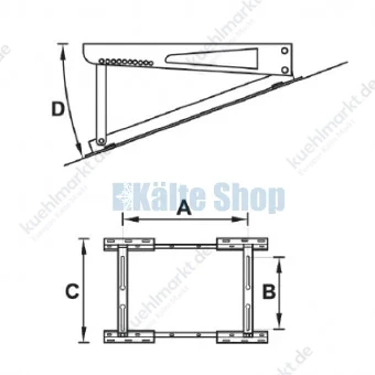 Dachkonsole TSTT-140N 140kg 14/27° 750x500mm Tecnosystemi