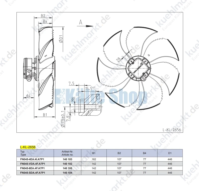 Axialventilator FN045-VDA.4F.A7P1 Ziehl Abegg