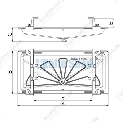 Kondensatwanne m. Haltebügeln BLUE RIVER 1250x500mm RAL7016 Tecnosystemi