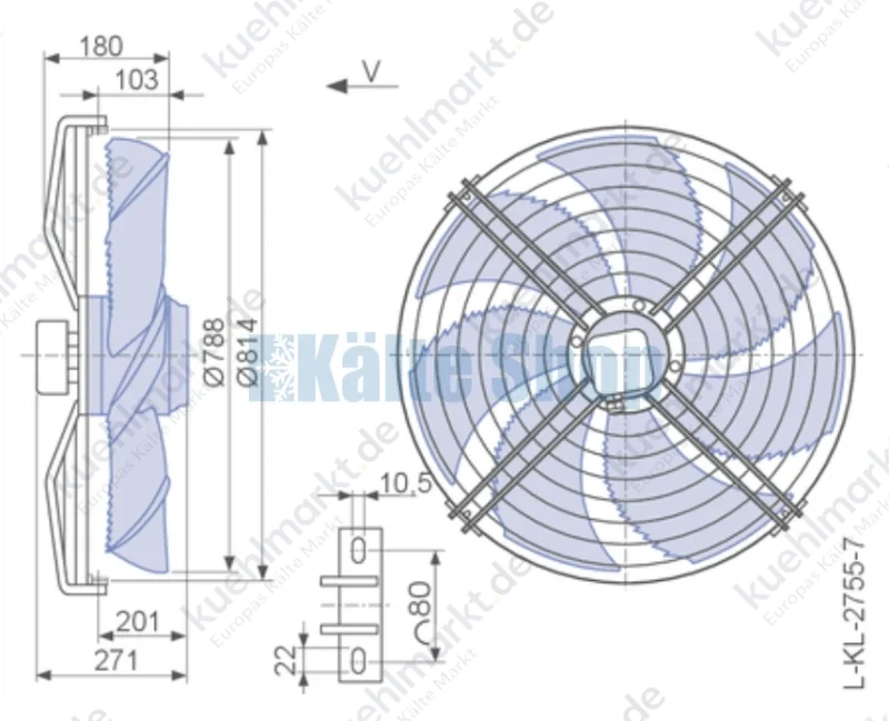 Axialventilator FN080-SDS.6N.V7 Ziehl Abegg