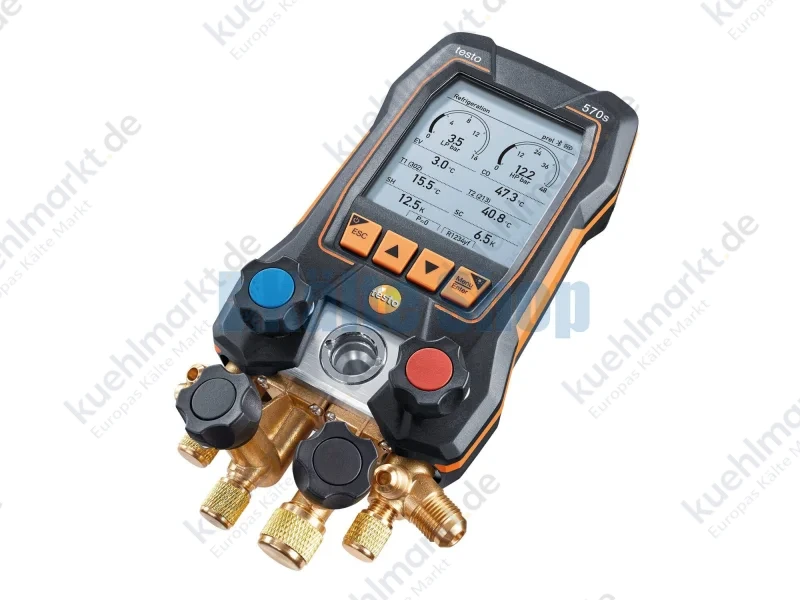 Digitale 4-Wege Monteurhilfe 570s Wärmepumpen Profi Set m. Schläuchen Testo