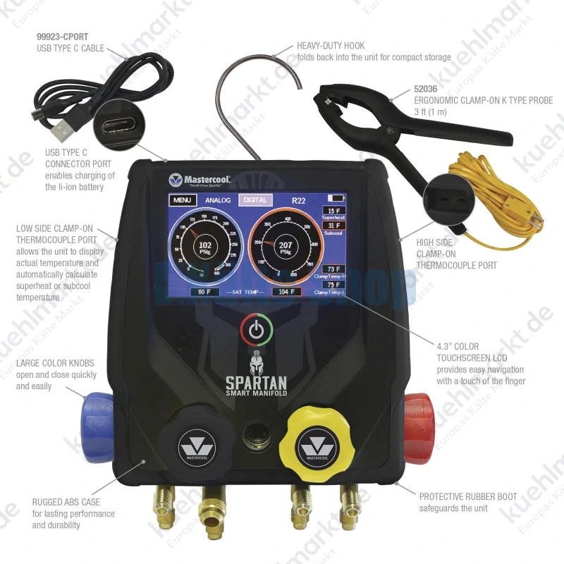 Digitale 4-Wege Monteurhilfe Spartan 99946-BT-2 Set Mastercool