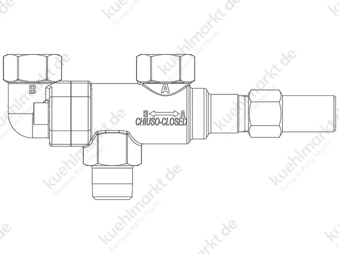 Castel Wechselventil 120 bar 3032E/64 3/4''NPTx1/2''NPT