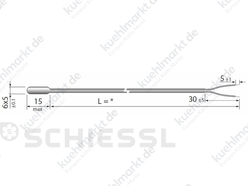 Carel Temperaturfühler NTC HP 3,0m -50/+105C IP 67 (Silikon) 6x15mm Pl