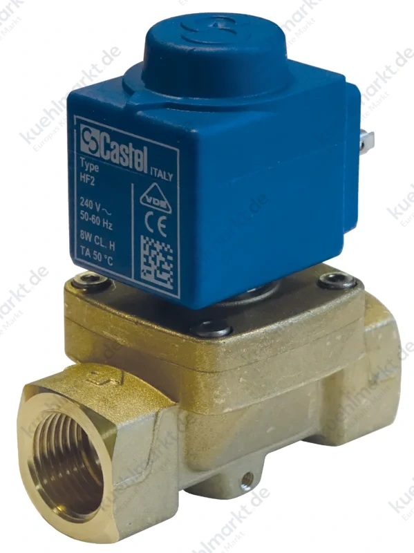 Castel Magnetventil m.Spule HF2 230V 1512/01A6 G1/8'' -Wasser-(o.Stecker)