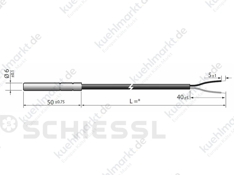 Carel Temperaturfühler NTC WH 3,0m -50/+105C IP68 (Silikon) 6x50mm V2A