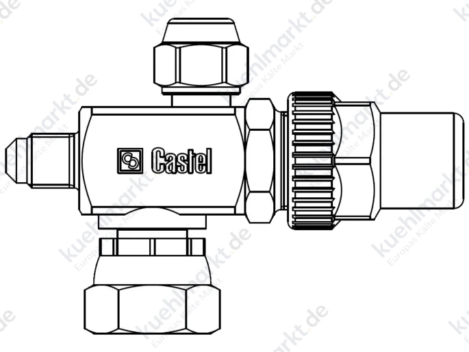Castel Rotalockventil 1'' x 12mm + 1/2'' Löt 6320/4