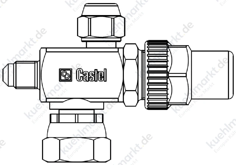 Castel Rotalockventil 1'' x 12mm + 1/2'' Löt 6320/4