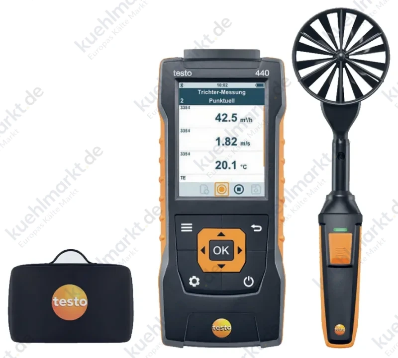 Testo Klima-Messgerät mit BT testo 440 100mm-Flügelrad-Set 0563 4403