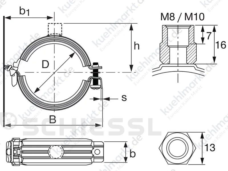 Hilti Standard-Rohrschelle MP-U-I 147-153 M8/10