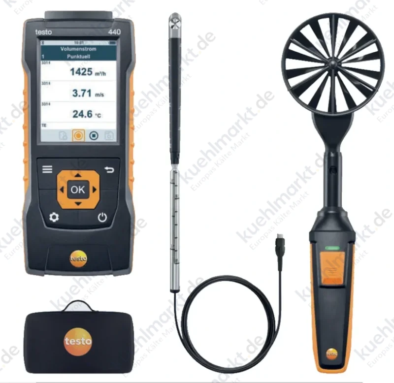 Testo Klima-Messgerät mit BT testo 440 Strömungs-KombiSet 2 0563 4407