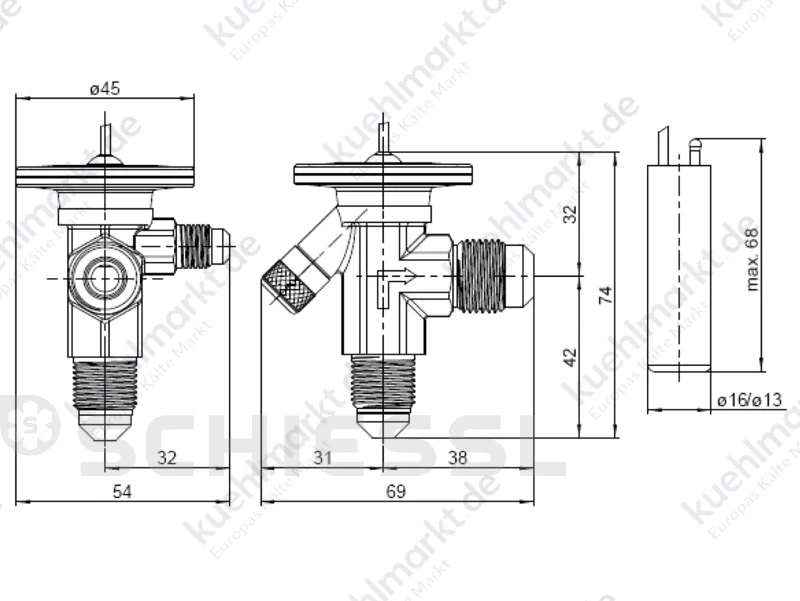 Alco Ventilkörper R22 TIE-HAD10 Bördel MOP+10C 802430