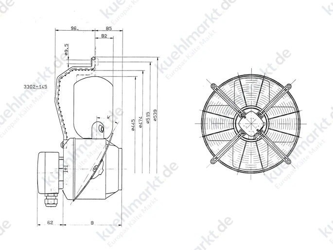 Güntner Ventilatoreinheit kompl. 400V VT019U FB045-SDK.4C.6S LE f.GVH/GVV