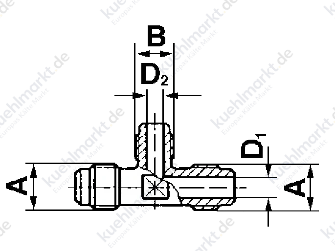 T-Stück reduziert TR 5/8''x7/16''UNF