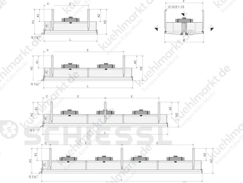 Güntner Luftkühler Decke GBK 050.2B/34-AW
