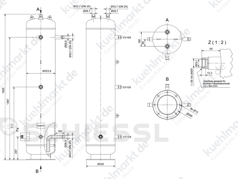 ESK Flüssigkeitssammler CO2 90bar SGS-106-PS90-V1