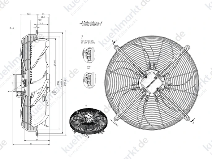 Kelvion Ventilatoreinheit kpl. VRE.FN050-SDK.4F.V7P1 (S) 400V