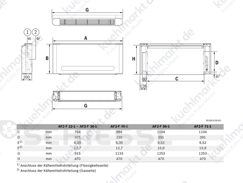 Bosch VRF Truhengerät ohne Verkl. AF2-F 71-1- 7,1KW R410A (230V)