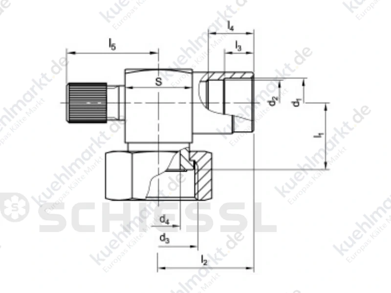 Winkellötadapter 1-3/4''x35mm Löt