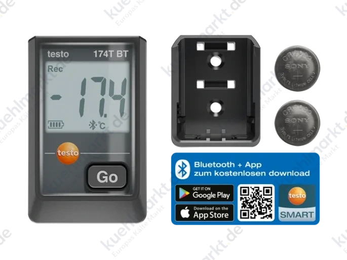 Testo Datenlogger m.Sensor int. Schwarz testo 174 BT Bluetooth u. APP
