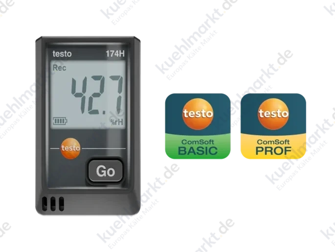 Testo Datenlogger m.Sensor int. Schwarz testo 174 H USB-C u. PC-Softw.