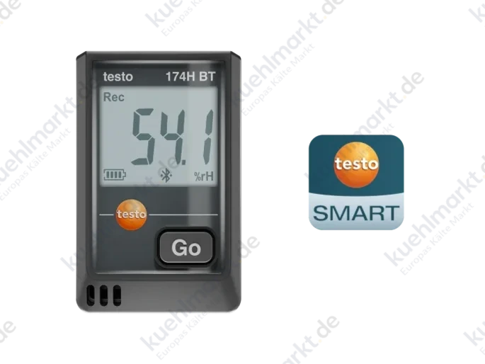 Testo Datenlogger m.Sensor int. Schwarz testo 174 HBT Bluetooth u. APP