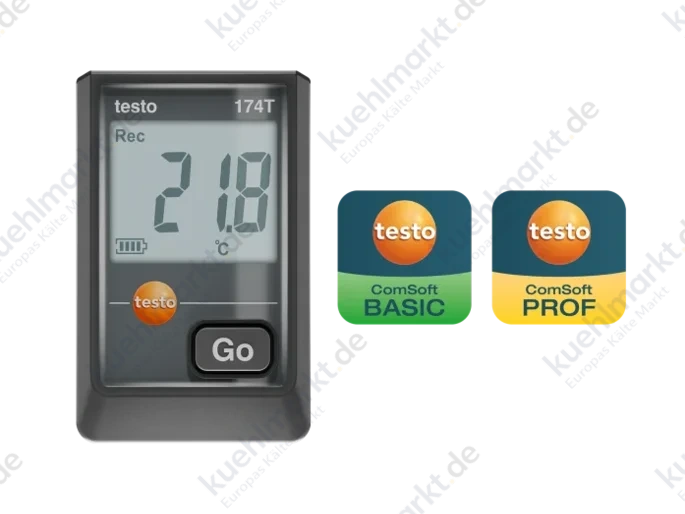 Testo Datenlogger m.Sensor int. Schwarz testo 174 T USB-C u. PC-Softw.