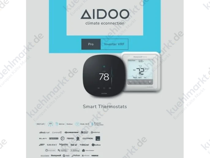 AIRZONE Marketingmaterial Aidoo Pro Aussteller Mitshubishi Heavy + Nest EU