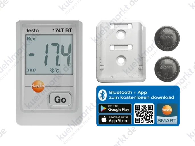 Testo Datenlogger m.Sensor int. Weiß testo 174 BT Bluetooth u. APP