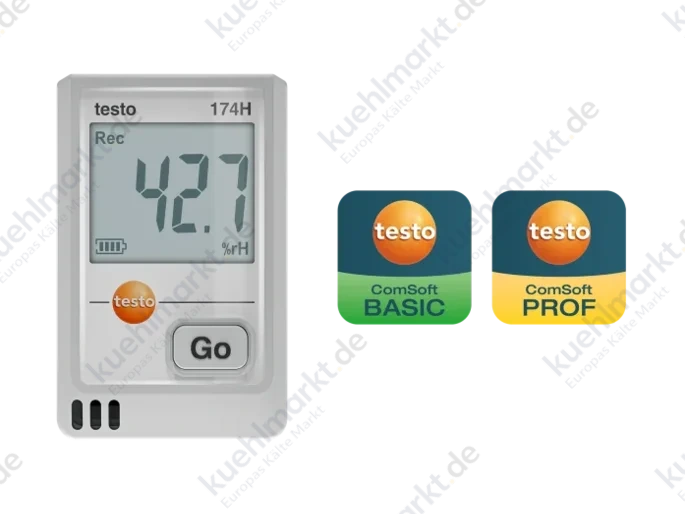 Testo Datenlogger m.Sensor int. Weiß testo 174 H USB-C u. PC-Softw.