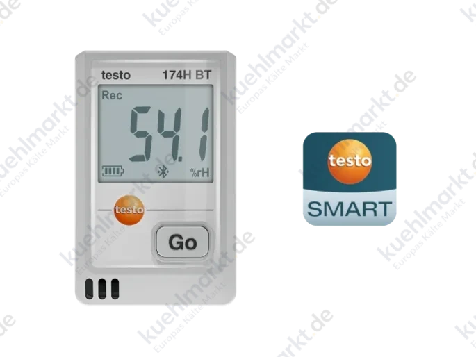 Testo Datenlogger m.Sensor int. Weiß testo 174 HBT Bluetooth u. APP