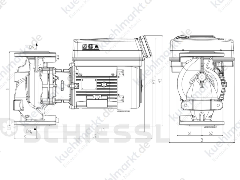 KSB Inlinepumpe EtaLine Pro 065-065-090 3300 1/min, 1,2kW, geregelt