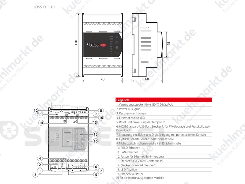 Carel Systemmanager BOSS-MICRO WI-FI + 4G (für 15 Geräte)