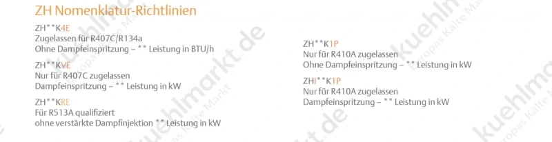 Copeland vollh. Scroll Verdichter Löt ZH12K*E-PFZ-424 230V