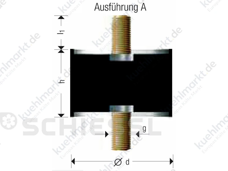 Schwingmetallpuffer Type A 40x30 M8x24,5 20291A