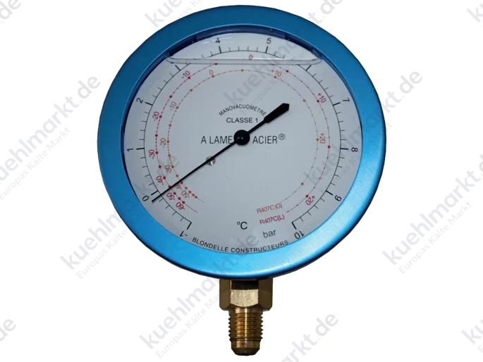 Blondelle Saugmanometer -1/+10bar 80mm R422A/R422D/R417A ölgefüllt