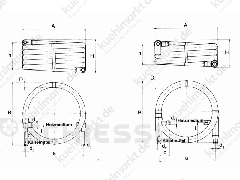 Schmöle Koaxialverdampfer VS 20-51 E SF-CU Q=57,3kW