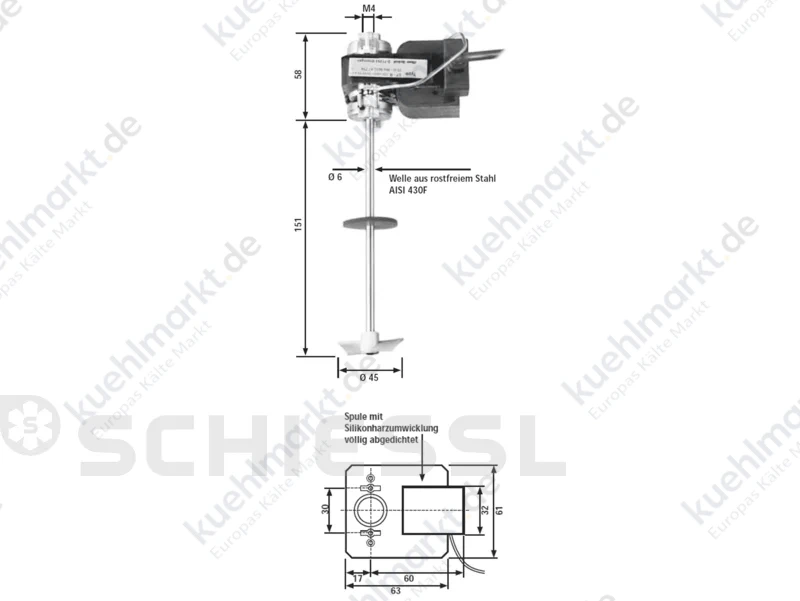 Glems Rührwerksmotor m.Flügel GTR