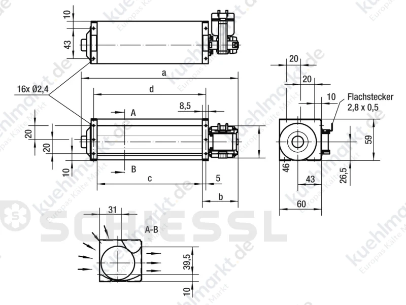 EBM Querstromgebläse QL4/2000-A0-2118L-412EI 230V/14W