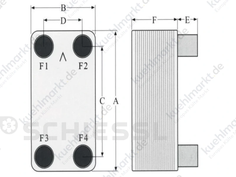SWEP Plattenwärmetauscher 45bar B5THx10/1P-SC-M 4x3/4''+16Löt