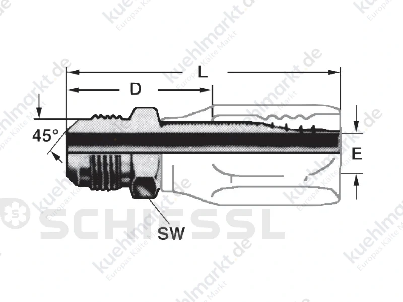 Aeroquip Stutzen f.GA494/FC802 G2402-4 7/16''UNF